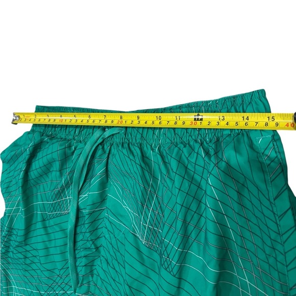 Nike Swim Trunks sz. MED. Green Geometric Pattern drawstring - Picture 6 of 9